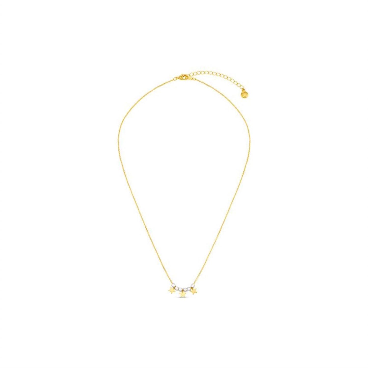 Mixed Plate Bead & Star Charm Necklace