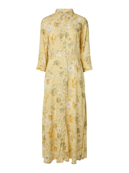 YASSAVANNA LONG SHIRT DRESS - PALE BANANA / LEMON