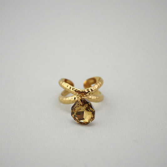 Cross Band Bold Gold Ring