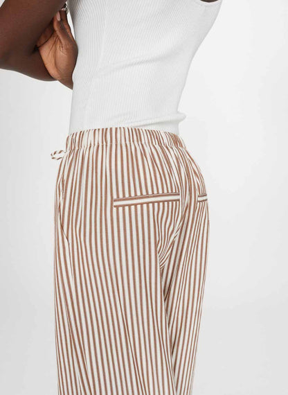 Volute Stripe Pants - Mocha
