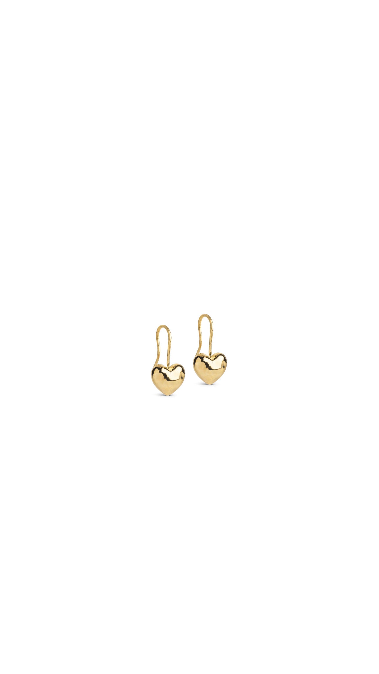 Poma Drop Heart Gold Earrings