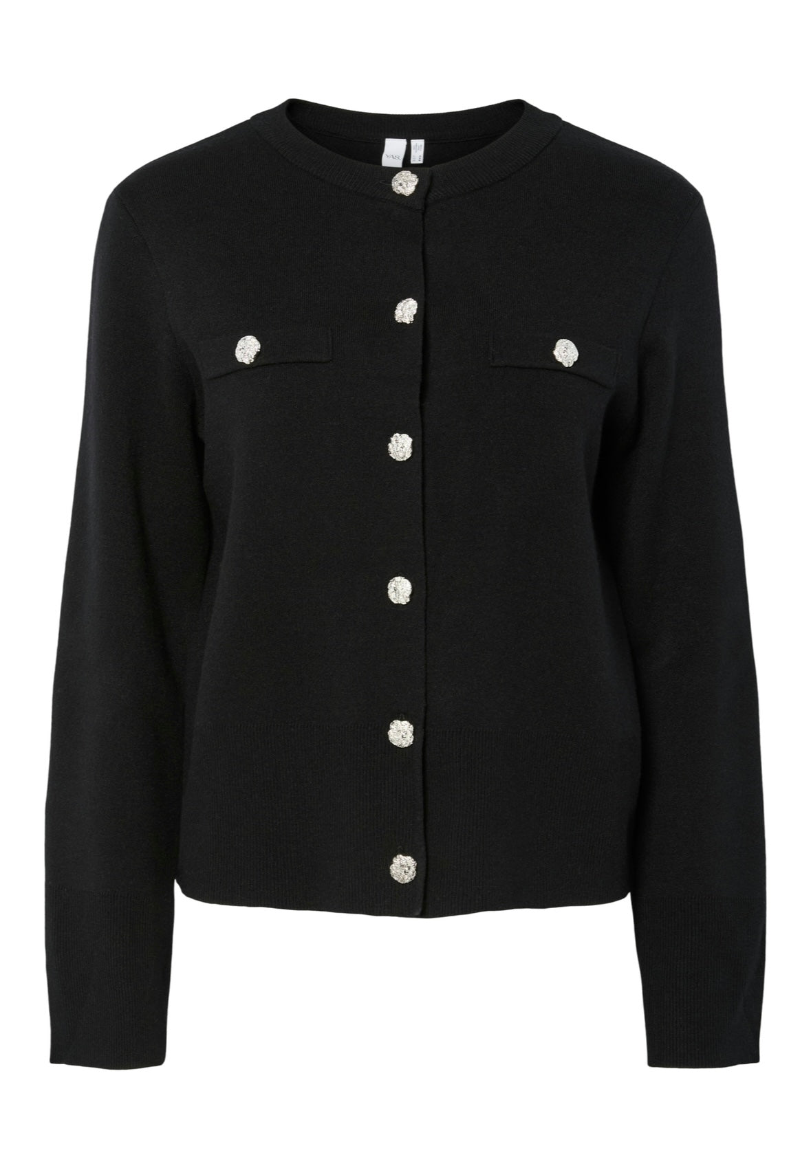 YASPIMI LS KNIT CARDIGAN - BLACK