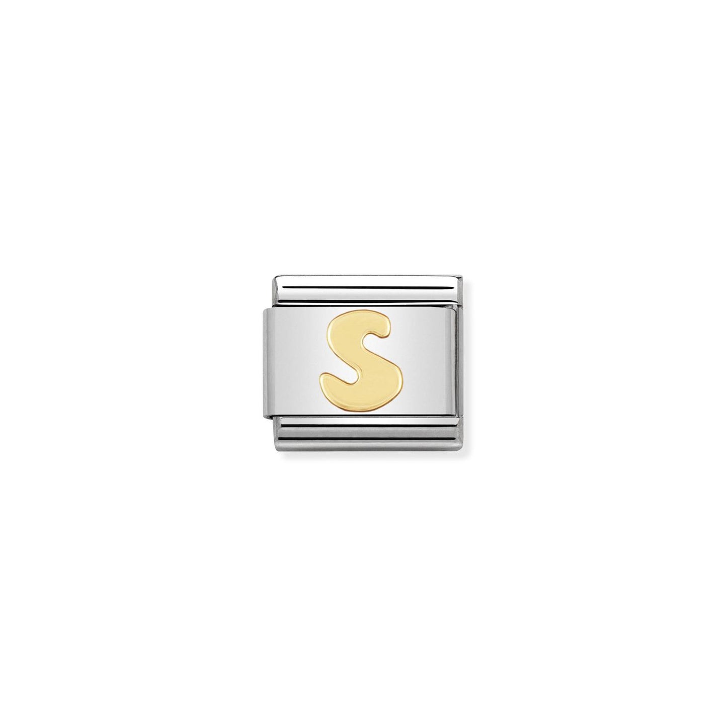 LINK, LETTER S IN YELLOW GOLD