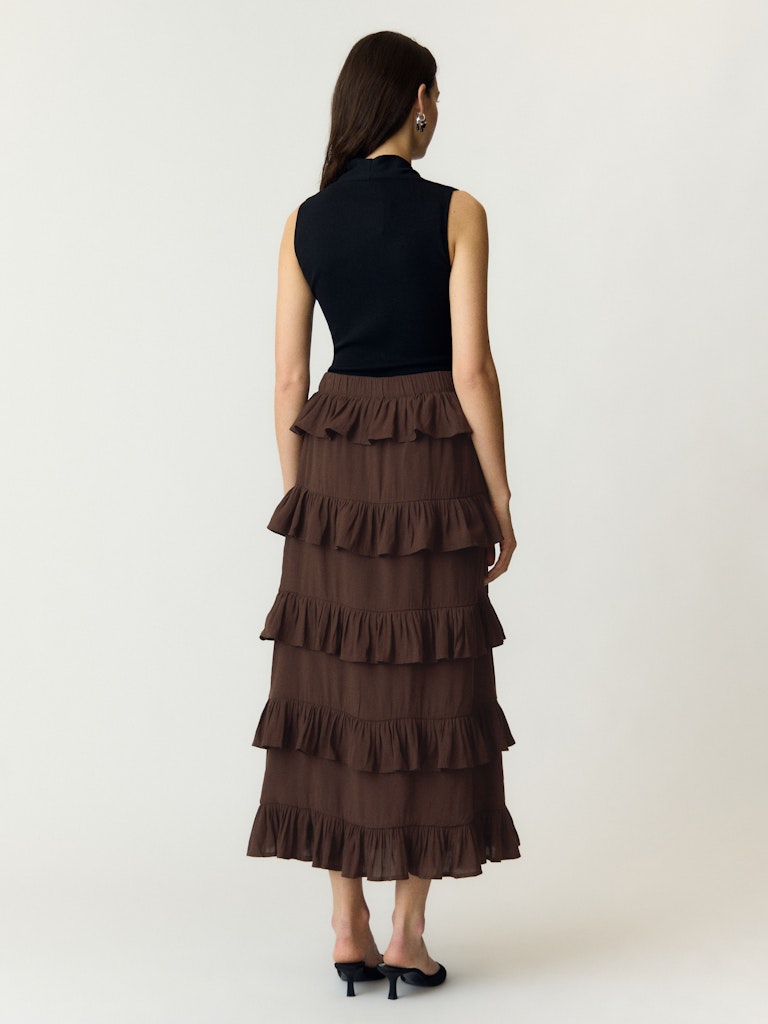 YASWIMA HW ANKLE SKIRT - COFFEE BEAN