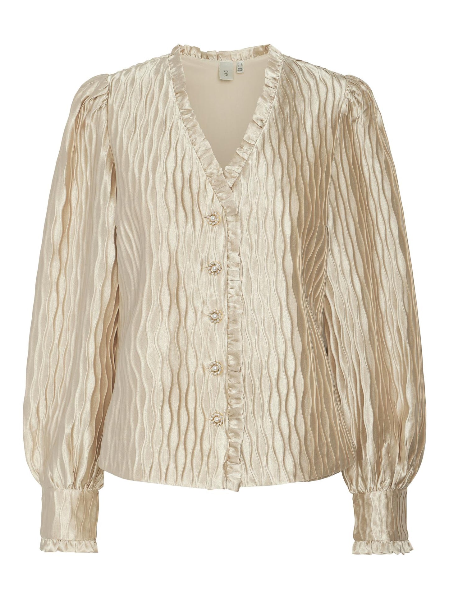 YASRIPPLE LS V-NECK SHIRT - SHEER BLISS