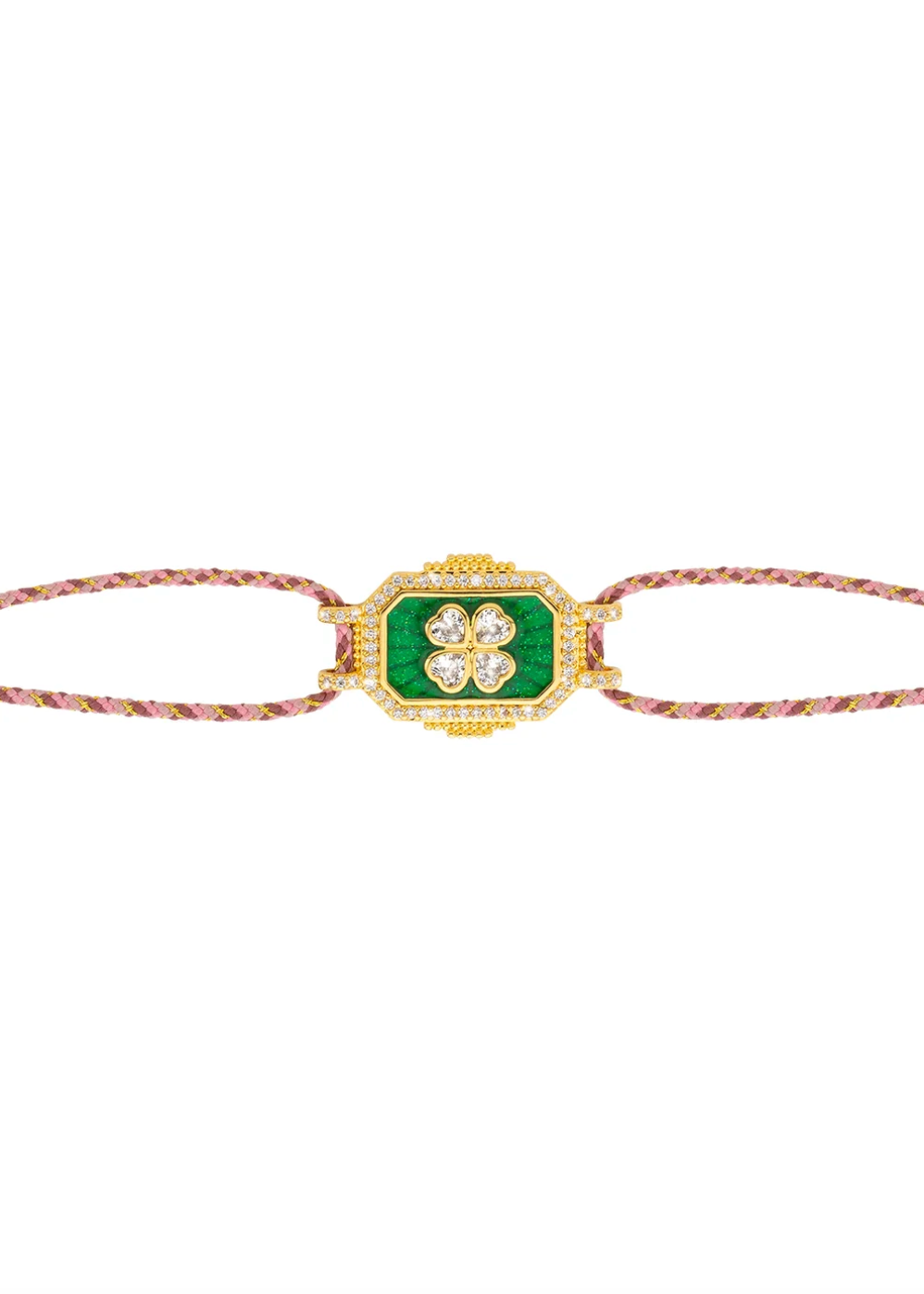 Green and Pink Trefle Boheme Bracelet