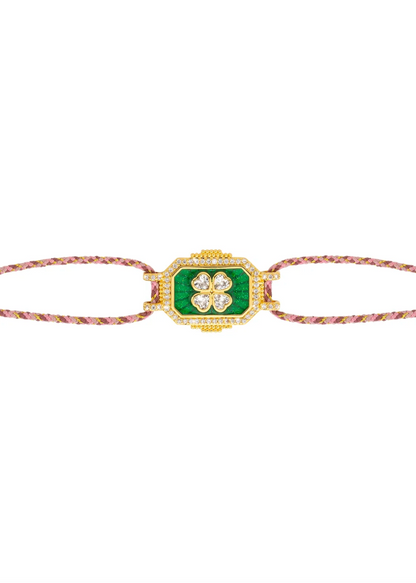 Green and Pink Trefle Boheme Bracelet