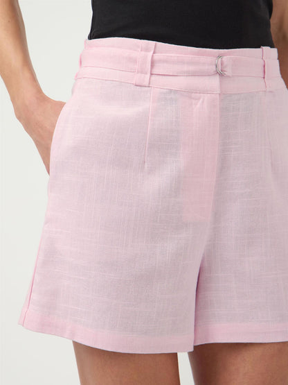 YASAGANIA HW LINEN BLEND SHORTS - PINK LADY