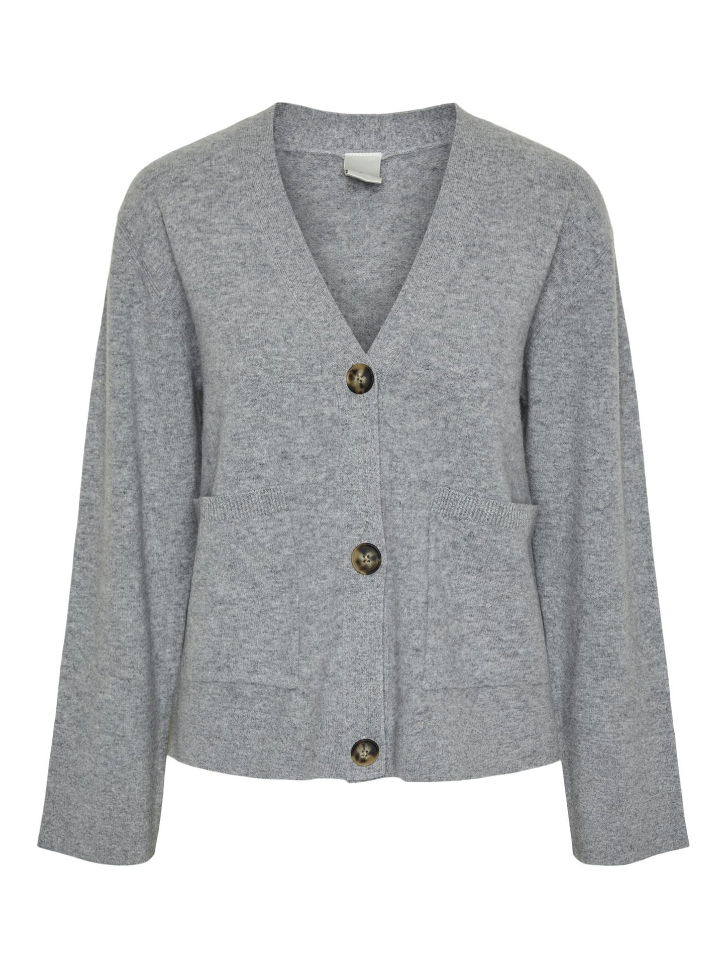 YASEMILIE LS CARDIGAN KNIT - LIGHT GREY MELANGE