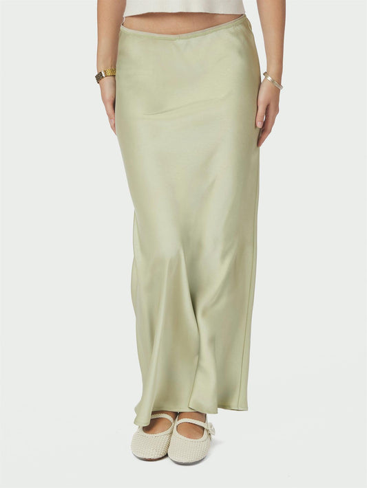 Vicky Heavy Sateen Skirt - Mint Green