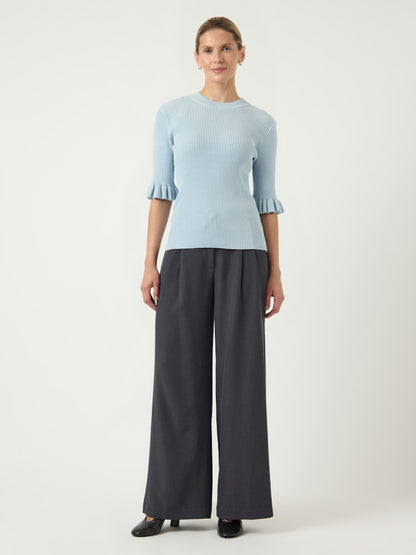 YASMIKLA SS KNIT TOP NOOS - SKYWAY