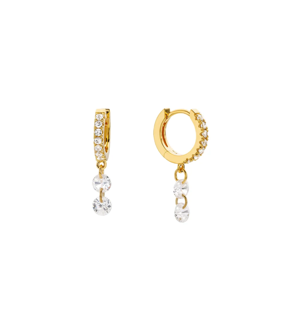 Double Crystal Delhi Hoops