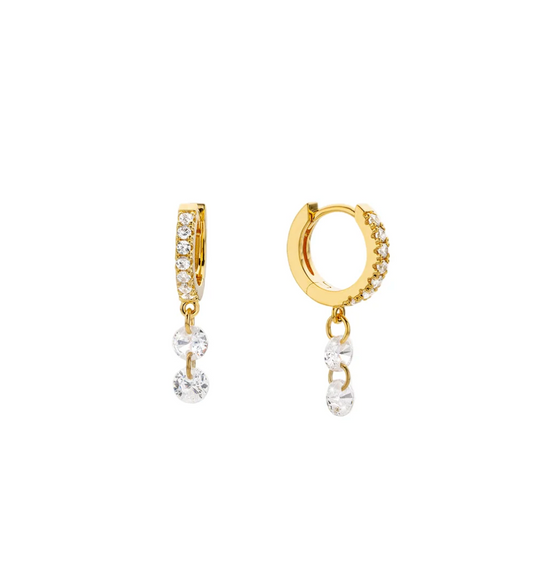 Double Crystal Delhi Hoops
