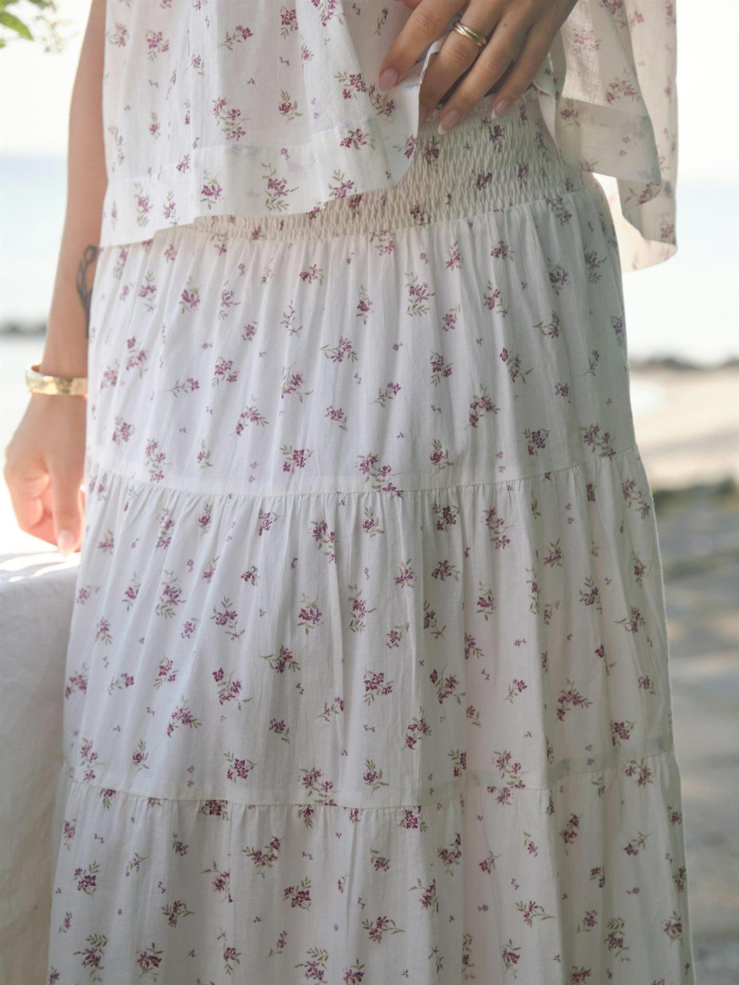 Asta Small Blossom Skirt - Creme