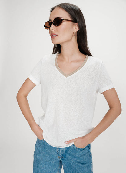 Vasco T-shirt Glitter - Ivoire