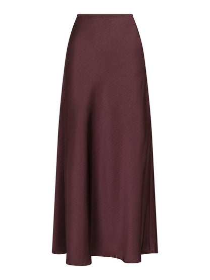 Vicky Heavy Sateen Skirt - Burgundy
