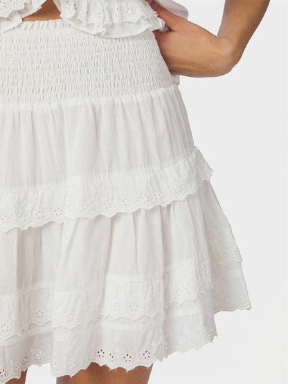 Heidie Ruffle Skirt - White