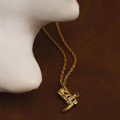 Cowboy boot charm necklace