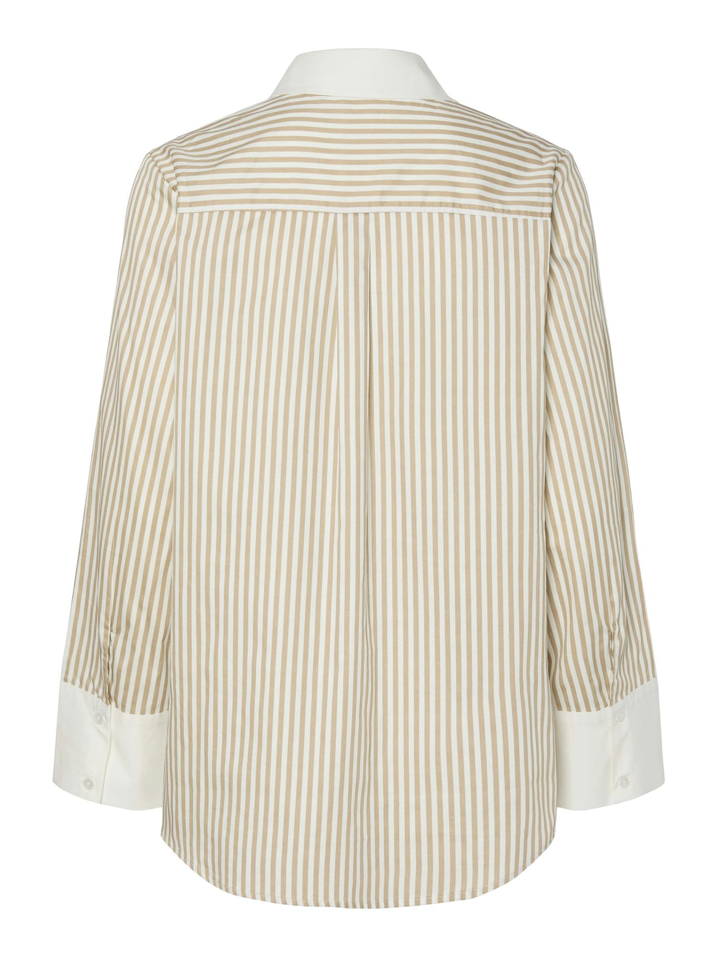 YASANNE LS STRIPED SHIRT S. - HUMUS/STAR WHITE