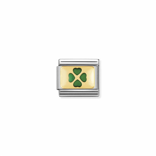 LINK, GOLD PLATE GREEN CLOVER