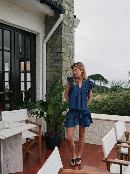 Carin Denim Skirt - Blue
