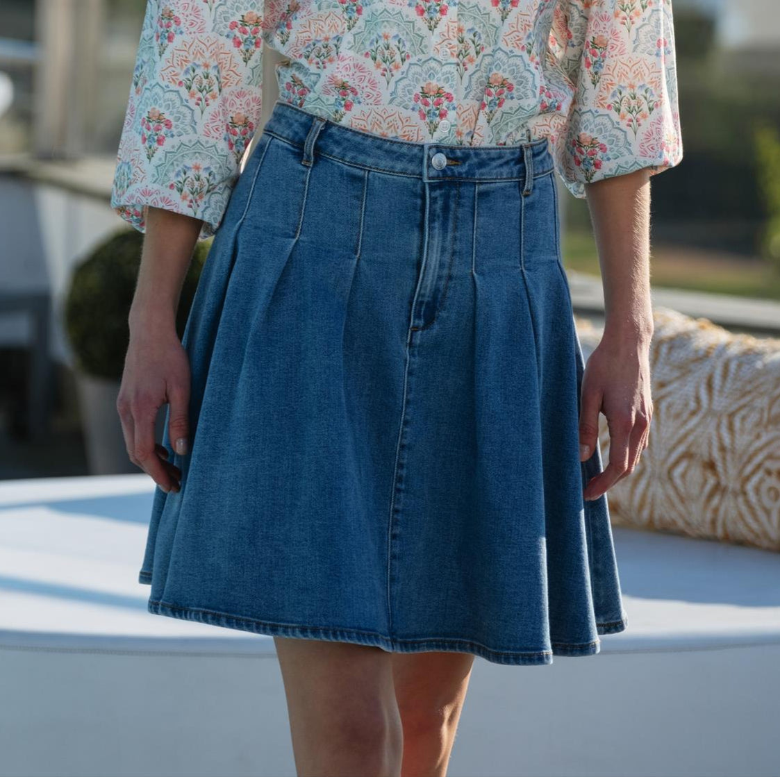 Milano Skirt - Light Blue Denim