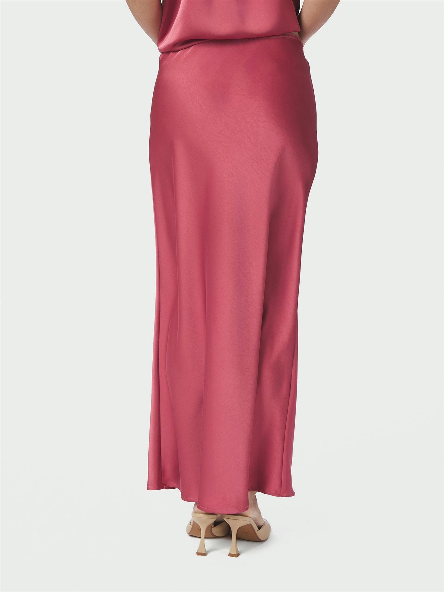 Vicky Heavy Sateen Skirt - Cherry Pink