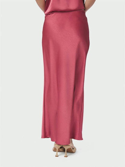 Vicky Heavy Sateen Skirt - Cherry Pink