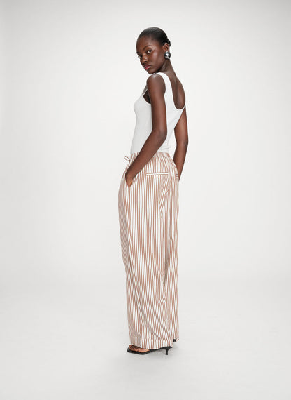 Volute Stripe Pants - Mocha