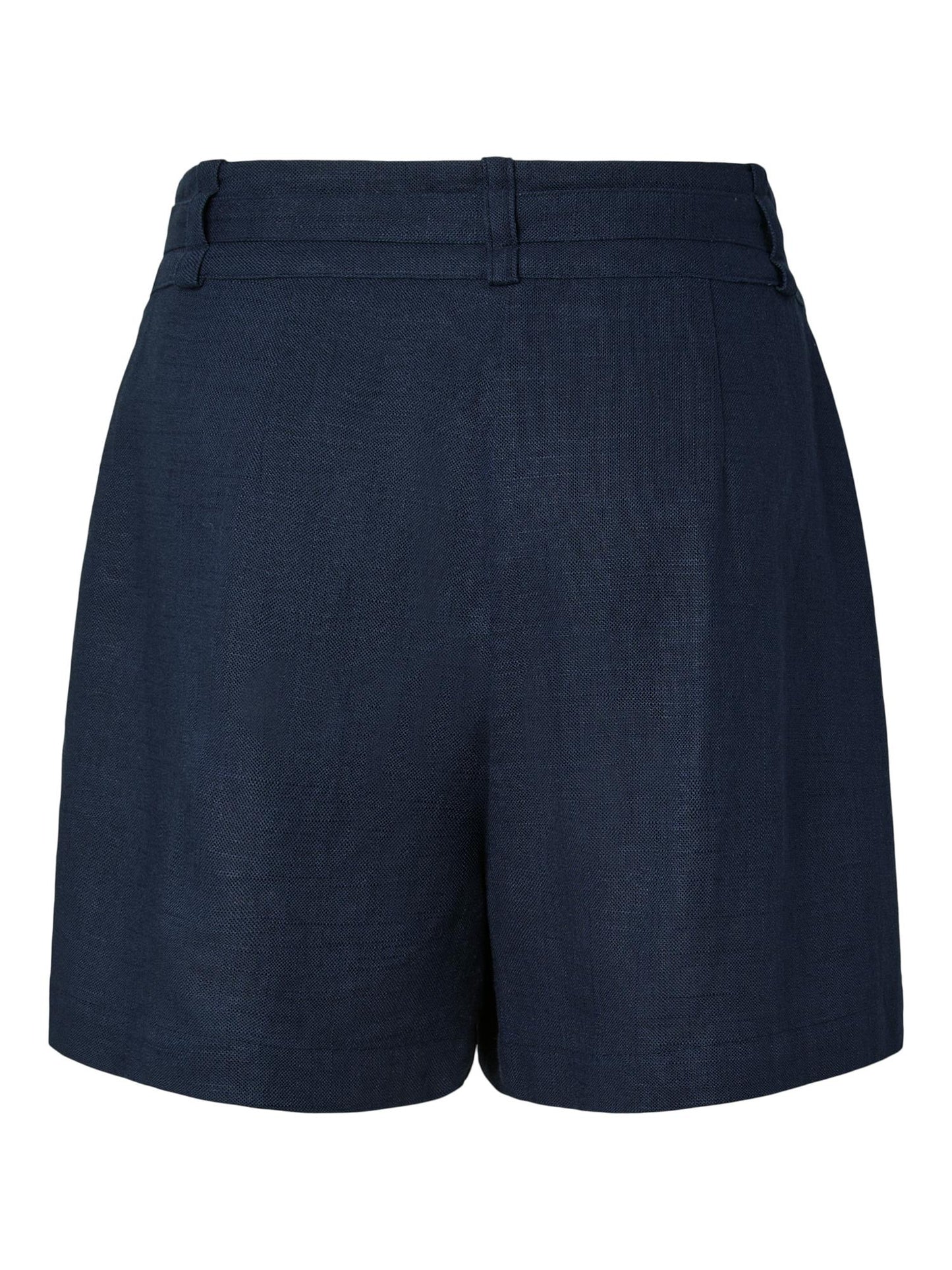 YASAGANIA HW LINEN BLEND SHORTS - NAVY BLAZER