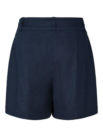 YASAGANIA HW LINEN BLEND SHORTS - NAVY BLAZER