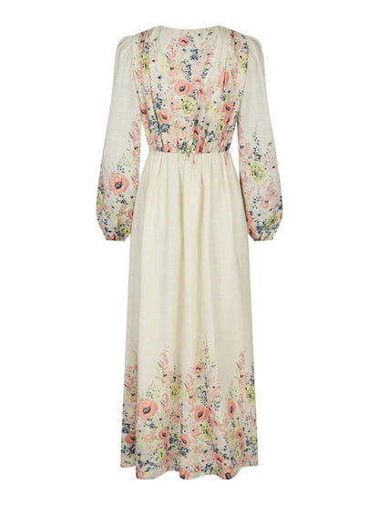 Silfi Flower Print Dress - Creme