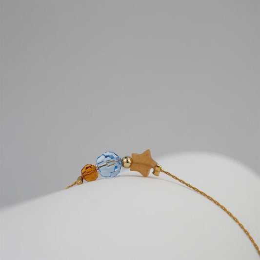 Dainty Coastal Glow Star - Orange / Blue