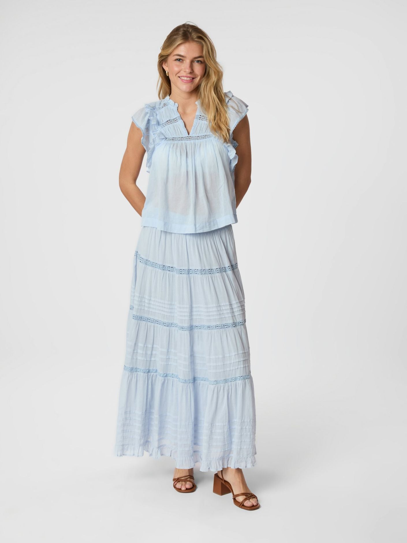 Felicia S Voile Skirt - Light Blue