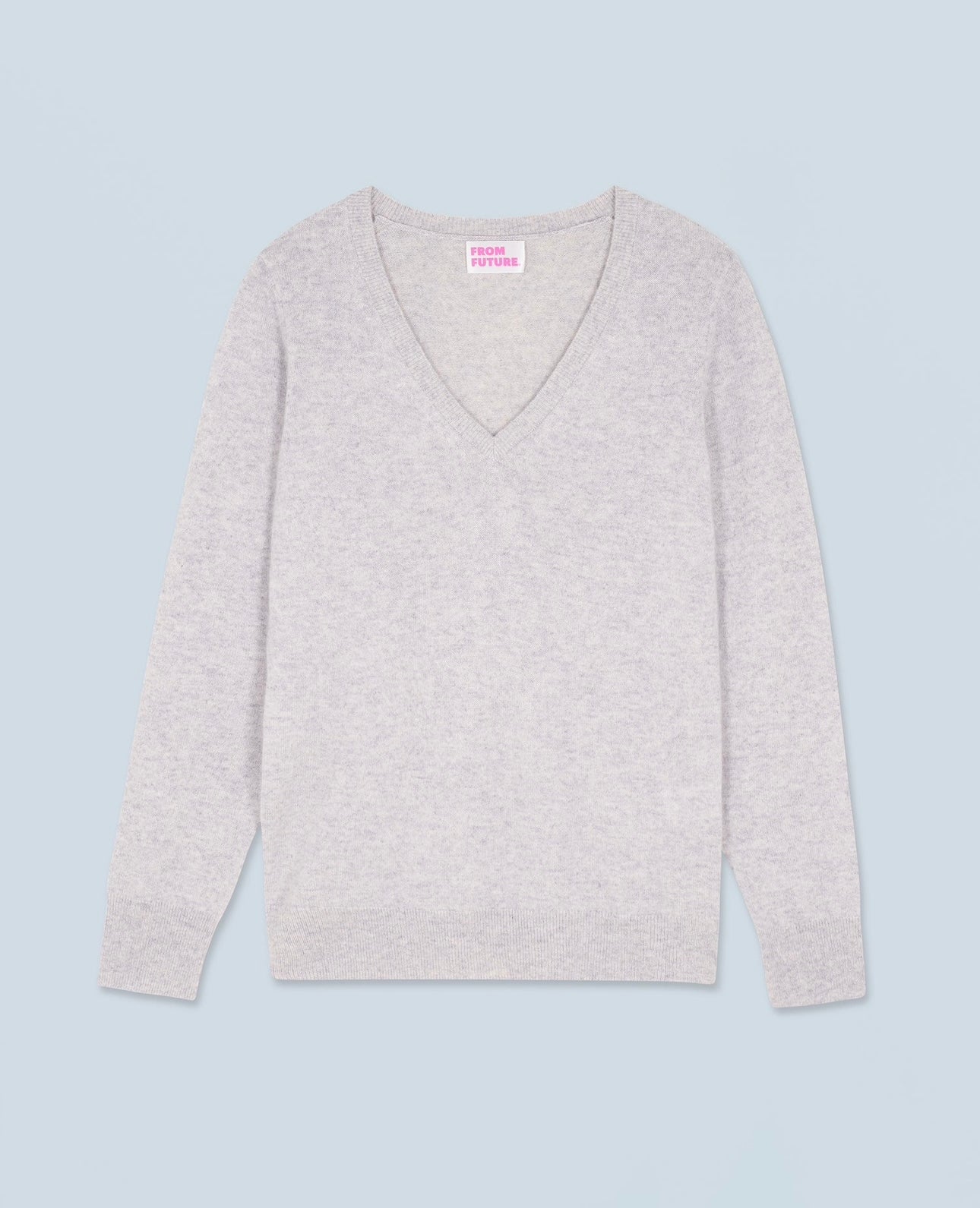 V-Neck Sweater Basic - Light Heather Grey