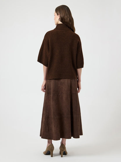 YASEMILIA 2/4 ROLL NECK KNIT PULLOVER - COFFEE BEAN