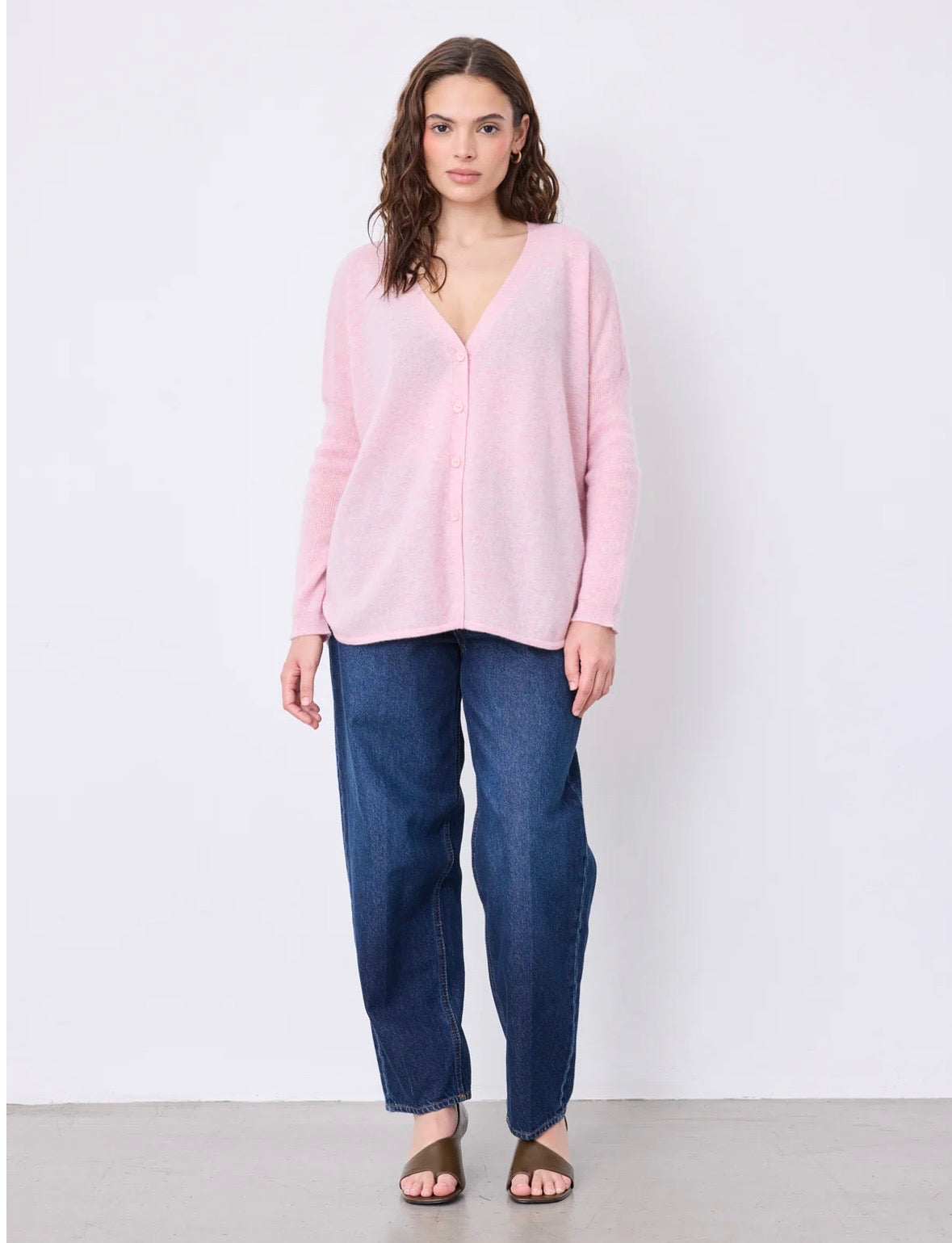 Alicia Cashmere Cardigan - Pivoine