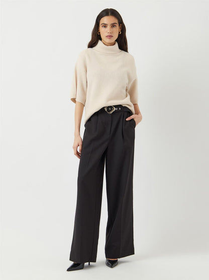 YASEMILIA 2/4 ROLL NECK KNIT PULLOVER - SANDSHELL