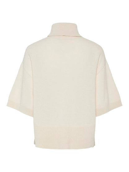 YASEMILIA 2/4 ROLL NECK KNIT PULLOVER - SANDSHELL