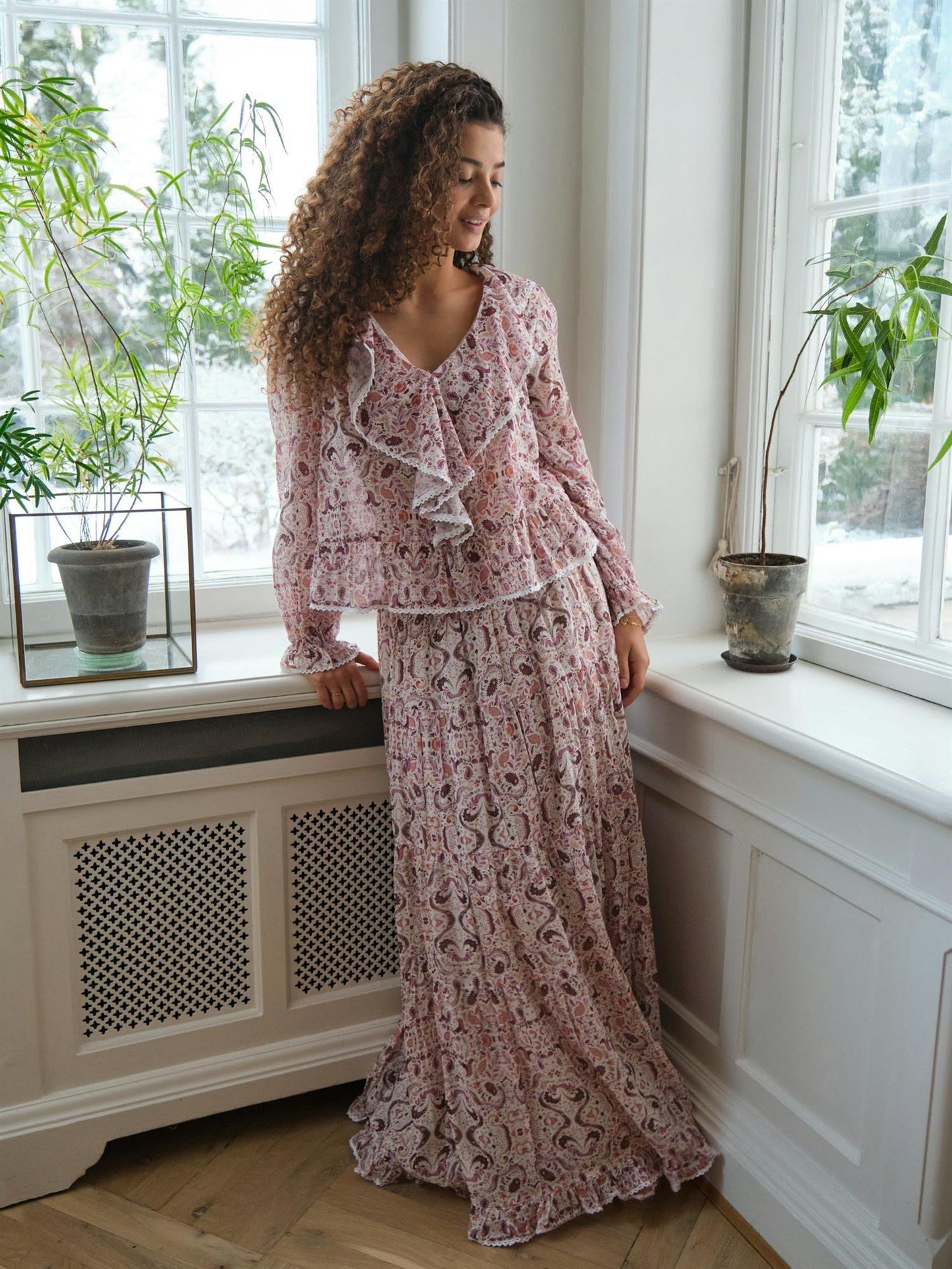 Asta Paisley Dance Skirt - Rose