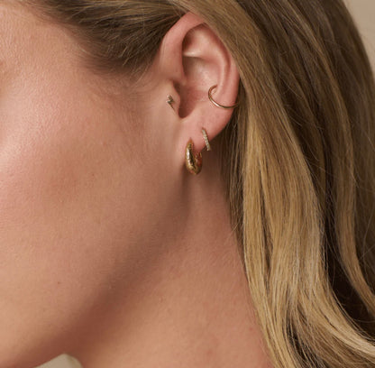 Molten Tapered Hoop Earrings
