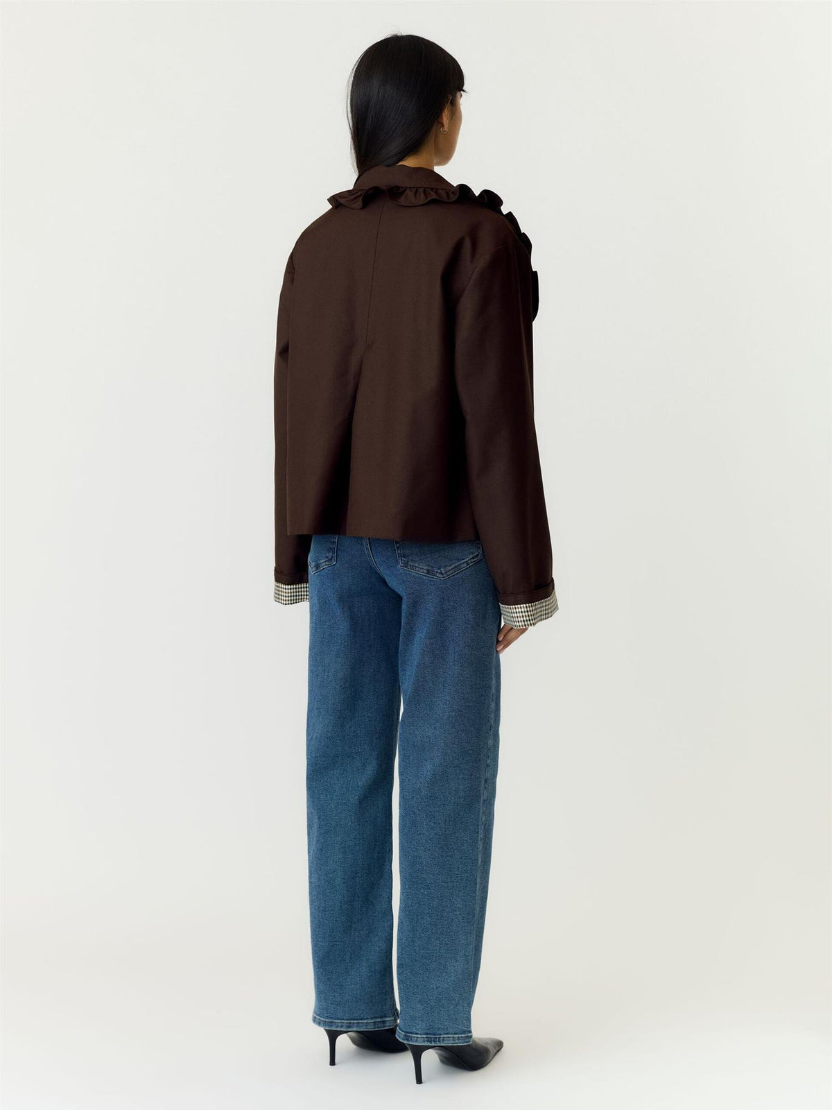 YASELSIA LS SHORT TRENCHCOAT - COFFE BEAN