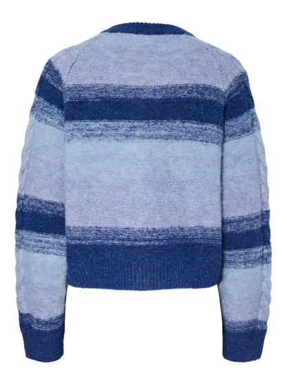 YASMEGANO LS KNIT CARDIGAN - DAZZLING BLUE
