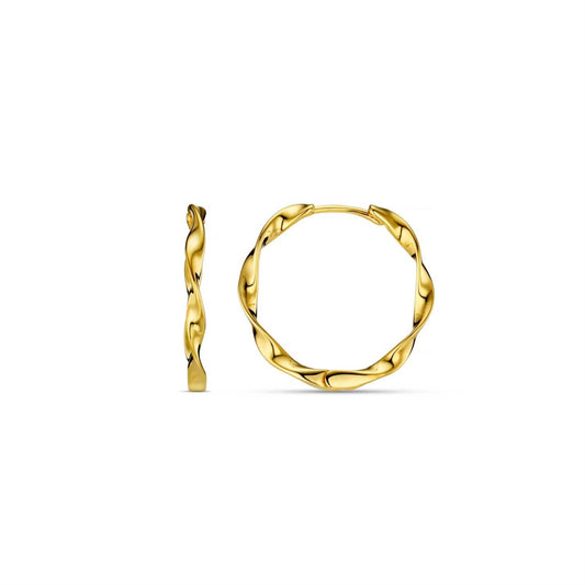 Mid size ribbon hoop earrings