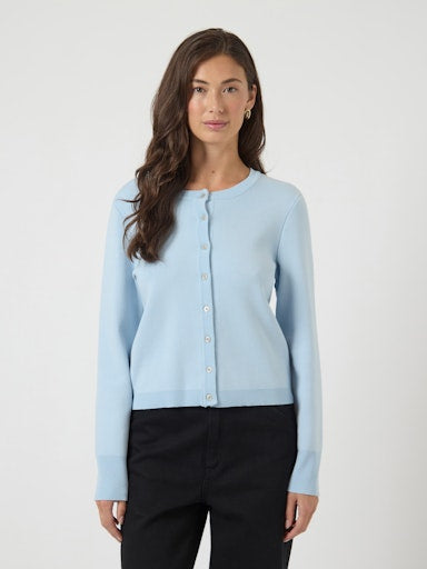 YASELENA SS KNIT CARDIGAN - SKYWAY