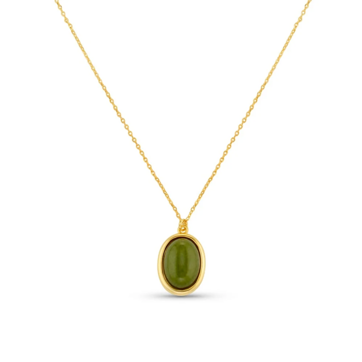 SP green jade charm necklace