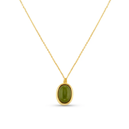 SP green jade charm necklace