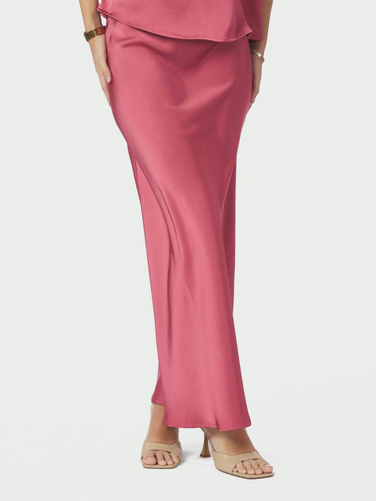 Vicky Heavy Sateen Skirt - Cherry Pink