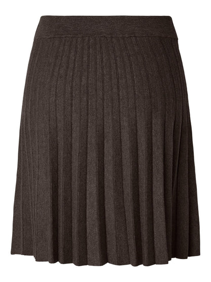 YASELENA HW PLEATED SKIRT - COFFEE BEAN