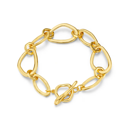 Organic link chain t-bar bracelet